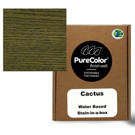 PureColor - Wood Stain and Finishes - Eco-Friendly, Vivid Colors, Deep Pigment, Ready to Use, Water-Based, Low VOC, No Odor, & Easy Clean-Up. Quart, Cactus