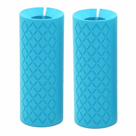 AIKESIWAY Thick Dumbbell & Barbell Grips for Weightlifting - High-Density Silicone Rubber, Non-Slip Gym Grips for Muscle Growth, Hand Stress Relief, Arm Blaster Adapter (Blue, 4.9 inches)