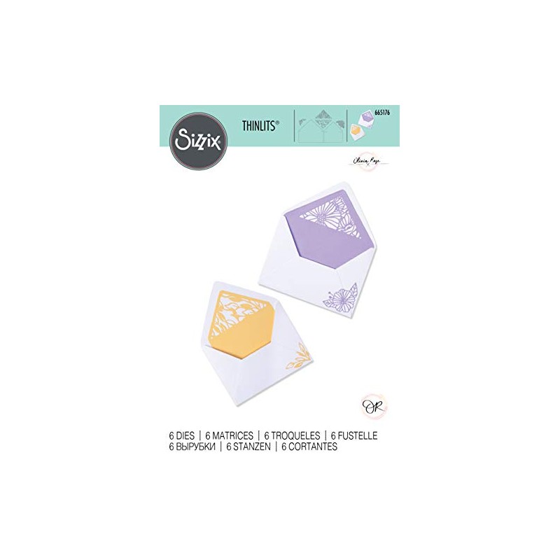 Sizzix Thinlits Die Set 10PK Envelope Liners, Delicate, One Size