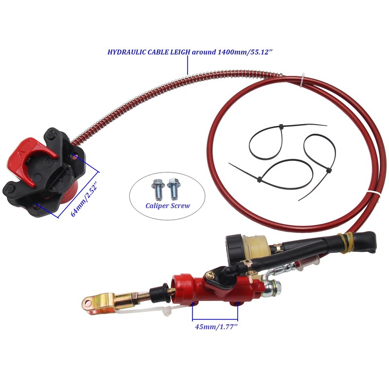 Hydraulic Rear Disc Brake Caliper System Pads Disk Rotor For