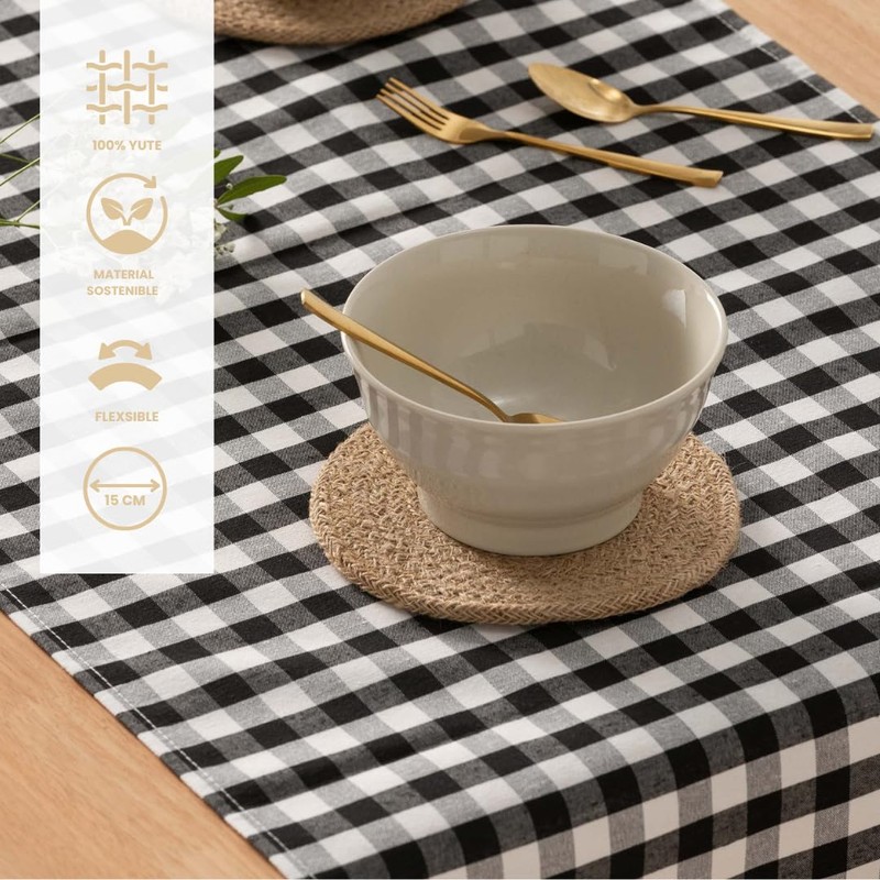 Round Placemats, Jute Placemat, Natural Handmade, 15 x 15 cm,