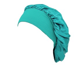 AIMALL Sleeping Bonnet Hair Wrap Silk Satin Cap Women Elastic Night Soft Hat Headwear Teal