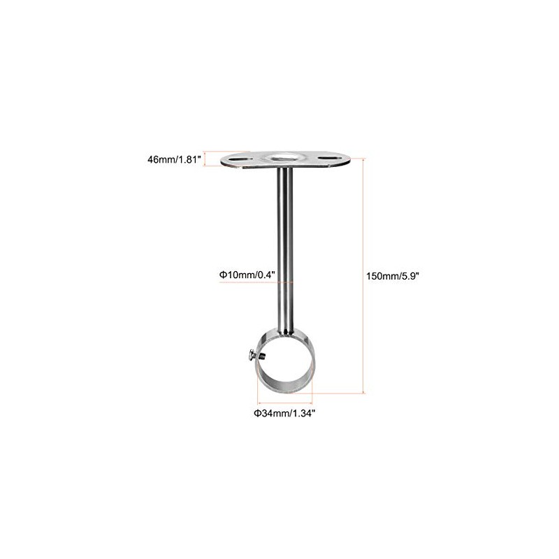 uxcell Ceiling-Mount Bracket, Wardrobe Pipe Bracket, 32mm Dia, Shower Curtain