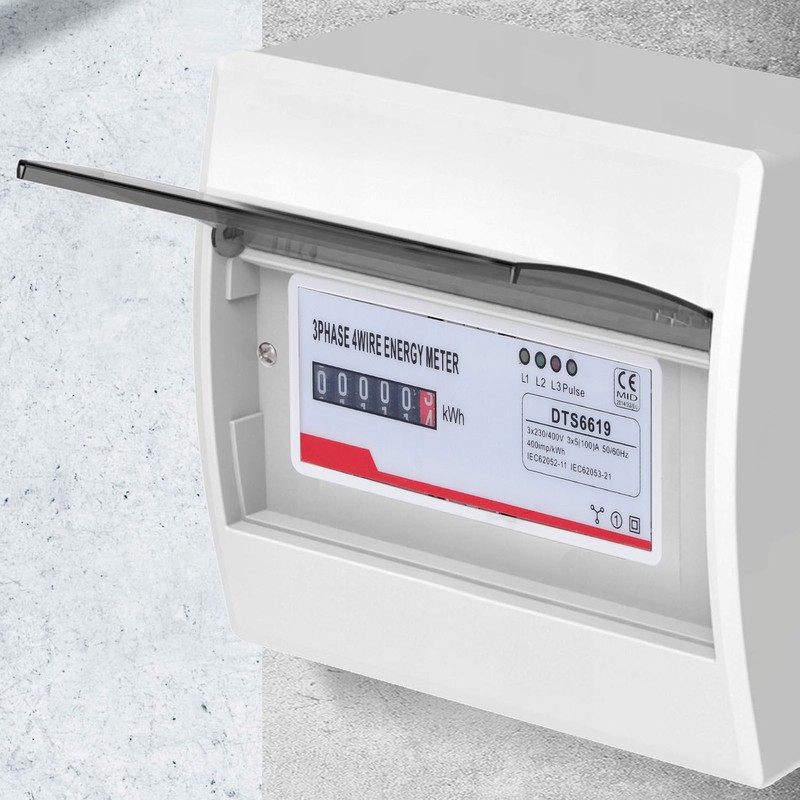 Power Consumption Meter 3 Phase 4 Wires 35mm Rail Mounting
