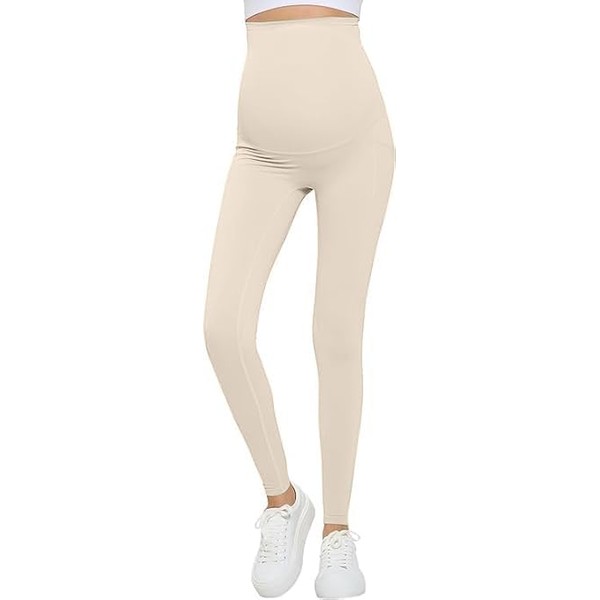 Natural Uniforms Womens Maternity High Waist, Bottom Lifting Nylon Yoga