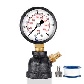 CARBO Instruments Gas Test Pressure Gauge 60 Pound, 60 PSI / 400 kPa, 3/4” FNPT Connection, Brass Valve, Forged Steel Bell Shape Body Assembly.