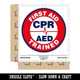First Aid AED CPR Trained Waterproof Vinyl Phone Tablet Laptop Water Bottle Car Window Bumper Decal Sticker Set - 5 Pack - Gloss Finish - 4.0"