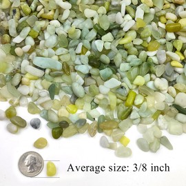 SHIZWU 2LB Succulent Jade Pebbles for Indoor Plants, 3/8 Inch Natural Decorative Polished Stones, River Rocks for Landscaping,Vase, Flowerpot Decoration, Indoor Decoration and Garden Decoration