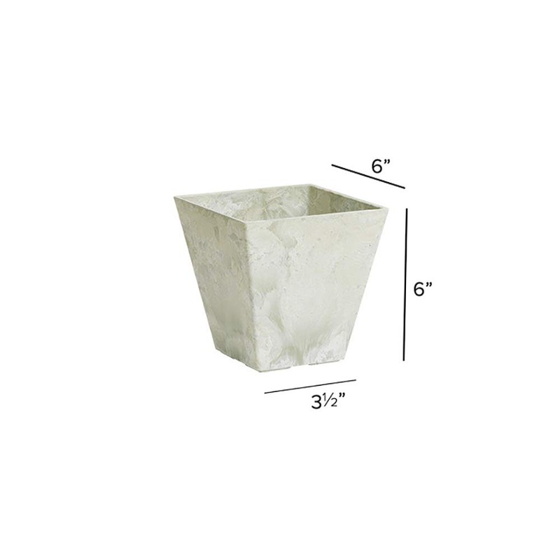 ArtStone 35066 Ella Square Planter, 6-Inch, Mint