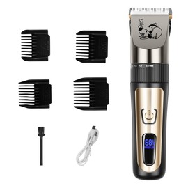 AJELU AJELU Dog Clippers, Cordless Low Noise Rechargeable Electric Dog Grooming Clipper Kit, Adjustable Clipper Comb & Detachable Blades Dog Trimmer, Suitable for Dogs, Cats, Pets