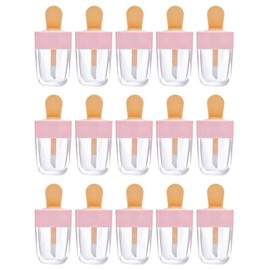 LATRAT 15 Stück Leere Lipgloss-Tube Eisform Nachfüllbarer Lipgloss-Behälter für Lotionen Creme Flüssigkeit