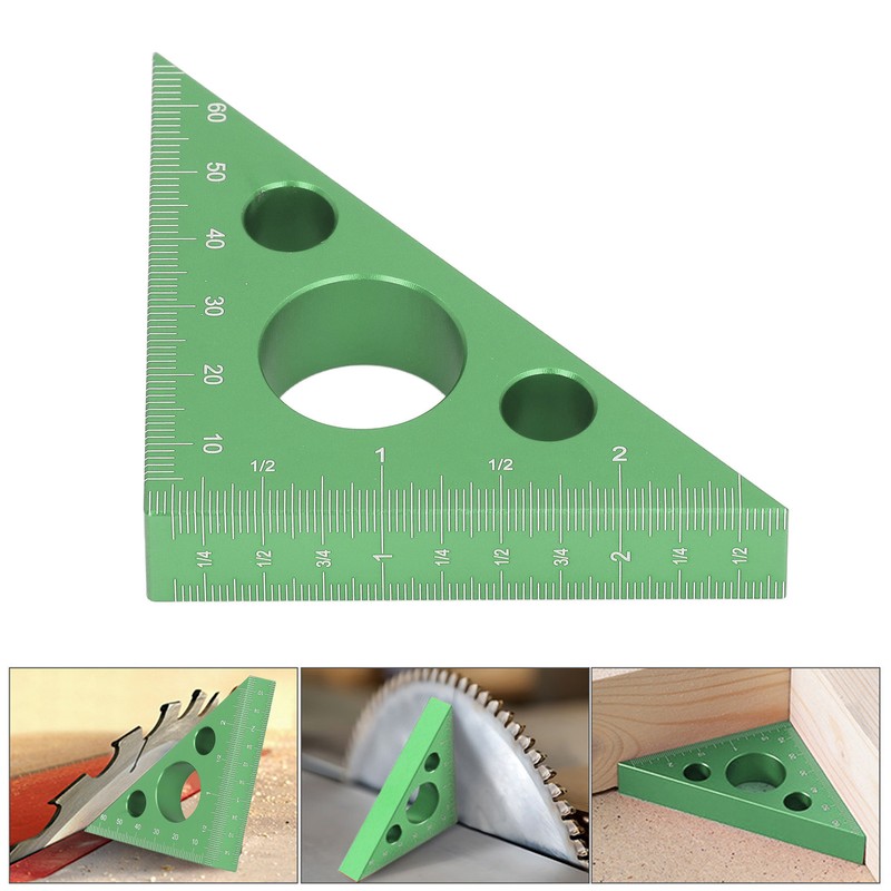 3in Right Angle Measure Ruler Thick Aluminum Alloy 45 Degree