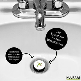 Huuraa Sink Plug Frog Comic Gift 4 cm Height Adjustable 6.5 to 8.5 cm Frog Gift Idea