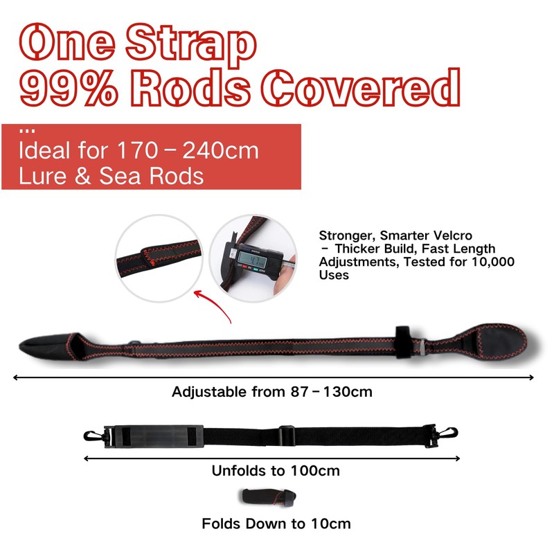 Whalera Lightweight Fishing Rod Strap and Fishing Rod Sling Adjustable