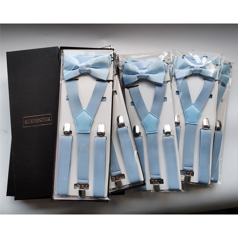 WDSKY Boys' Bow Tie and Suspenders Set Y Shape Adjustable