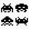 Pixelated Black Retro Space Invaders Bumper Sticker Window Vinyl Decal