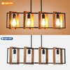 35.4" Kitchen Island Lighting,4 - Light Dining Room Farmhouse Chandelier,Black