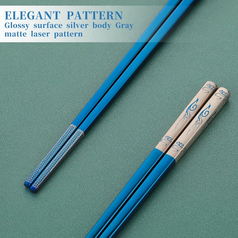 KALIONE Chopsticks, 1 Pair Reusable Metal Chopsticks, Travel Stainless Steel