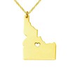 Meiligo 18K Gold Silver Country Map Charm Pendant Idaho State