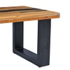 vidaXL Solid Teak Wood & Polyresin Coffee Table with Handmade