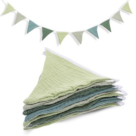 cobee Bunting Children's Room, Long 286 cm Baby Room Decoration Bunting Fabric Muslin Cotton Fabric Bunting Garland Birthday Colourful Banner Party Wall Decoration Gift (Style 3)