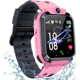 Children's Smartwatch with GPS and Phone, IP68 Waterproof GPS Watch, Children's Smartwatch with Call Function, SOS Voice Chat, School Mode, Game Alarm Clock, Smart Watch, Children's Watch, Gift for