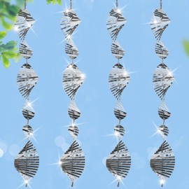 Stainless Steel Bird Deterrents for Outside,3D Wind Spinners Outdoor Decor,12 Pcs Reflective Bird Scare Discs Set Bird Reflectors to Keep Woodpecker Pigeon Away from House Window Patio Yard Porch