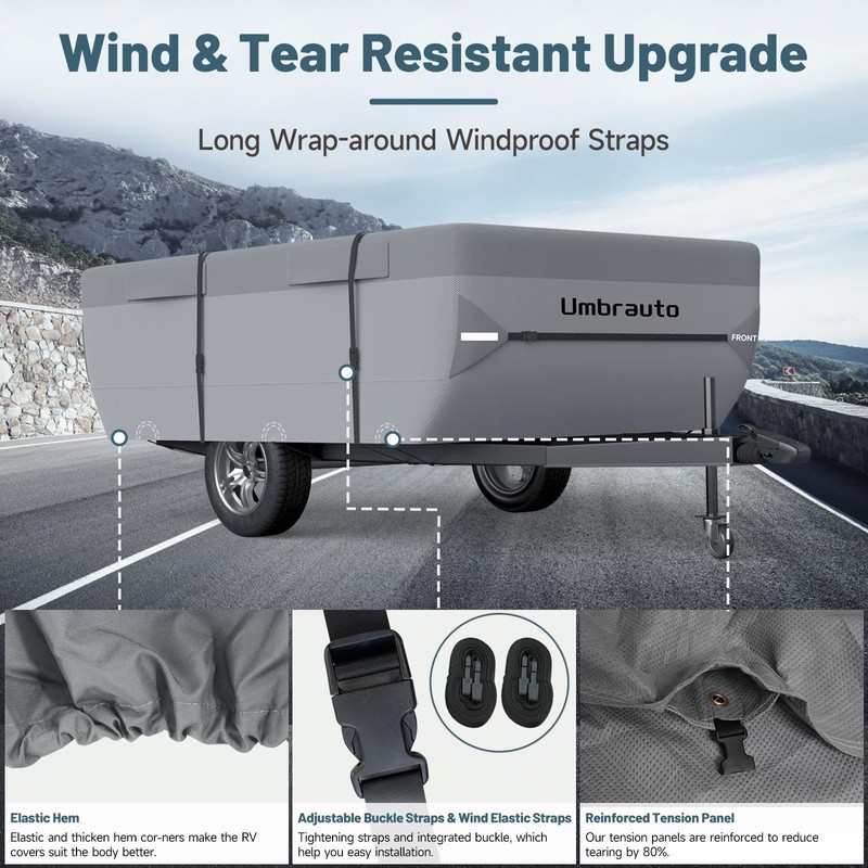 Umbrauto Pop Up Folding Camper Cover Upgraded 7 Layers Top