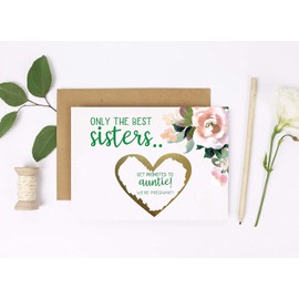 Pregnancy Announcement Cards, Pregnancy Scratch Off Card for Sister and Best Friend, New Auntie Aunt Pregnancy Reveal Card(Preg Card for Sister)