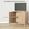 Vrullu Fluted Storage Cabinet, Free Standing Buffet, Wood Sideboard, Multifunctional