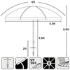AMMSUN 6ft Folded Portable Travel Beach Umbrella with Sand Anchor