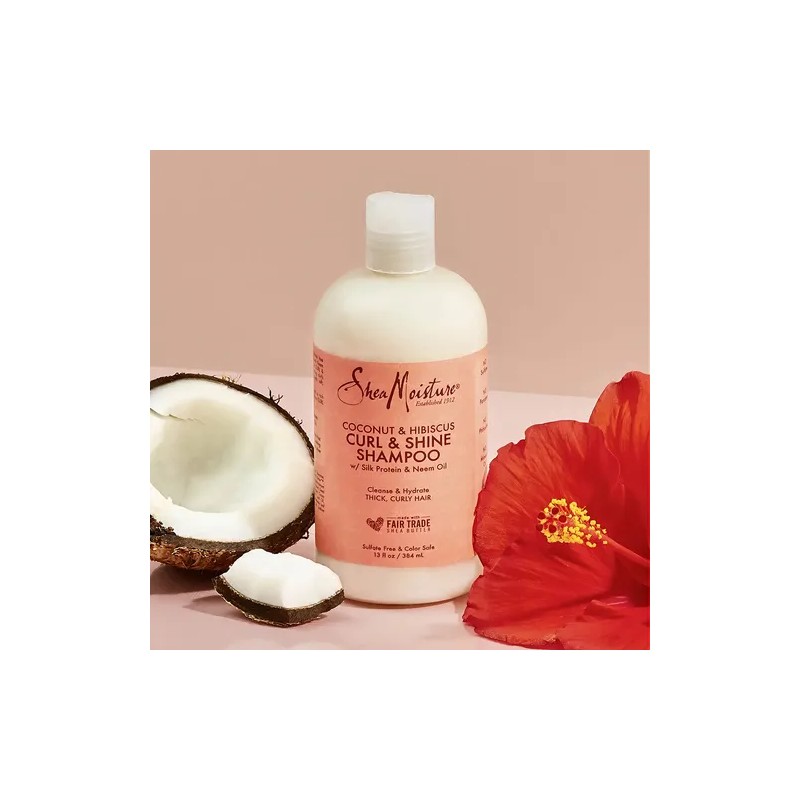Shea Moisture Shampoo Coconut Hibiscus · Curl & Shine Rizos