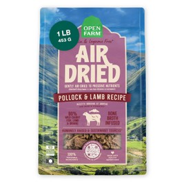 Open Farm Air Dried, Grain & Legume Free Dog Food Infused with Bone Broth, Pollock & Lamb Recipe, 1lb Bag