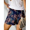 Angerella Women's BlueLeaves Floral Print Casual Shorts with 2 Pockets