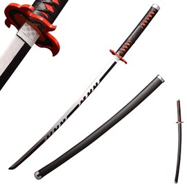 Sword fort Handmade Katana Anime Cosplay Sword, Stainless Steel Demon Sword Real Metal-Tanjiro3