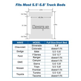 Desque Truck Bed Mattress for 5.5-5.8Ft, Self-Inflating Mat Full-Size Short Trucks Bed for Outdoor Camping, Pickup Tent Accessories 12V Air Pump, Carry Bag, for Silverado, RAM, F Series, Sierra, Titan