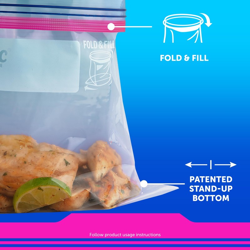 Ziploc Large Food Storage Bags, Grip 'n Seal Technology for