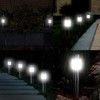 Solar Bollard Lights Outdoor - 6 Pack Stainless Steel Warm