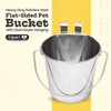 AASPIRE PETS 2 quart Stainless Steel Flat Sided Bucket with
