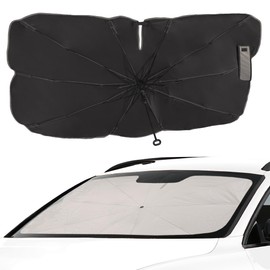 OVOISSTIY Sonnenschutz Auto Frontscheibe, 145x80cm Faltbar Auto Windschutzscheibe Sonnenschirm, Front-Sonnenschutz Regenschirm Innen Für Autos UV Schutz Sonnenschirm für Meisten Autos SUVs