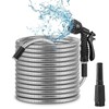 Zorpupoa 50FT Stainless Steel Garden Hose Metal, Garden Hose Puncture