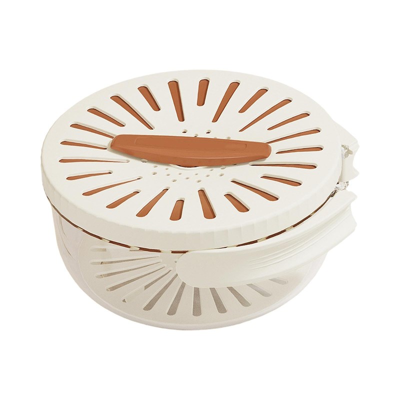 Gralara Drain Basket Fruit Drainer Bowl Practical Foldable Handle Removable