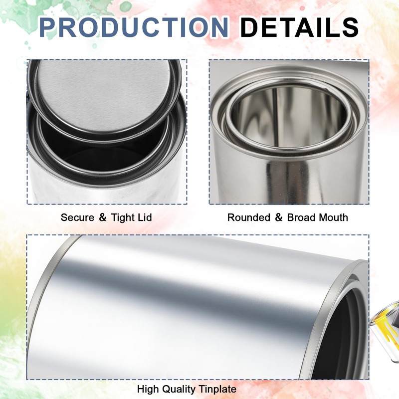 JZTKQTM 30 Pcs 1 Pint Empty Paint Cans with Lids,