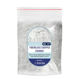 1/2" Chopped Glass Fiber Strands - 3 Pound 100% E-Glass Fiber - High Quality Fiberglass Fiber for Filler Reinforcement - Compatible with Epoxy, Vinyl Ester, and Polyester Resin System