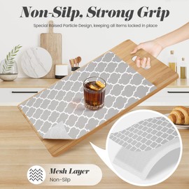 Drawer Shelf Liner for Kitchen Cabinets, Non Adhesive Slip Resistant Shelf Paper Easy to Clean, Strong Grip Thickened Waterproof Washable Mats for Pantry Shelves Cupboard Dresser, 12 in x 20 FT