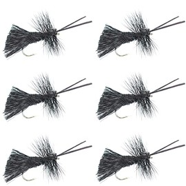 The Fly Fishing Place Black Goddard Caddis Classic Trout Dry Fly - Set of 6 Flies Size 16