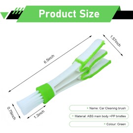 Mini plumero de 3 piezas para ventilación de aire de coche, limpiador de tablero de microfibra suave de 3 brazos, herramienta de limpieza de cabezal de cepillo para polvo desmontable lavable