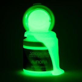 SpaceBeams Aurora Glow in the Dark Paint (50ml) Bright Green Glow, Non-Toxic, Water Based