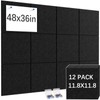 Ftumertly Large Cork Boards for Walls 12 Pack, Black Bulletin