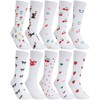 Cutecrop 10 Pairs Floral Socks for Women Novelty Cute Plant
